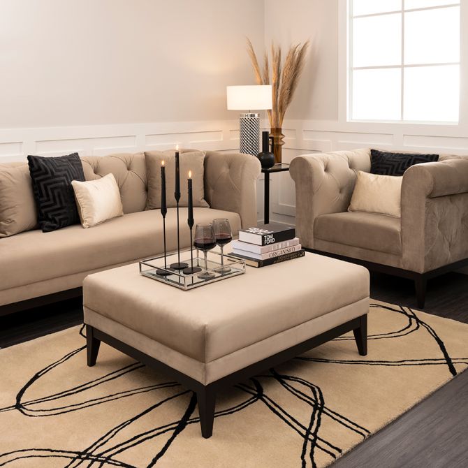 Claremont Fußhocker – Taupe-view2