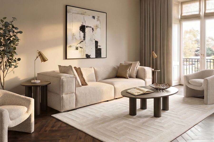 Doppio Three Seat Sofa Natural Poratti-view2