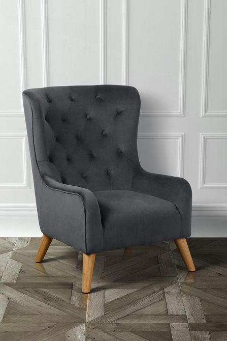 DORCHESTER gepolsterter Lounge-Sessel in dunklem Grau - Bild #0