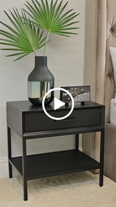 Duo Black Bedside Table