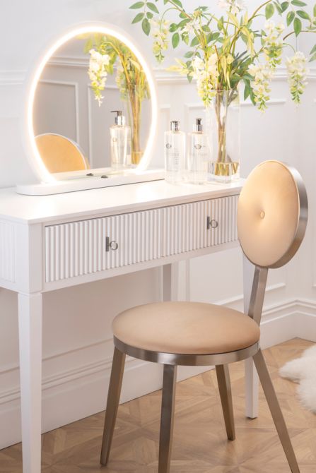 Elara White Dressing Mirror - Image #0