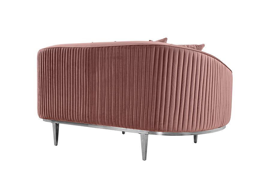 Ella 2-Sitzer Sofa - Chrom Basis - Zartrosa-view2