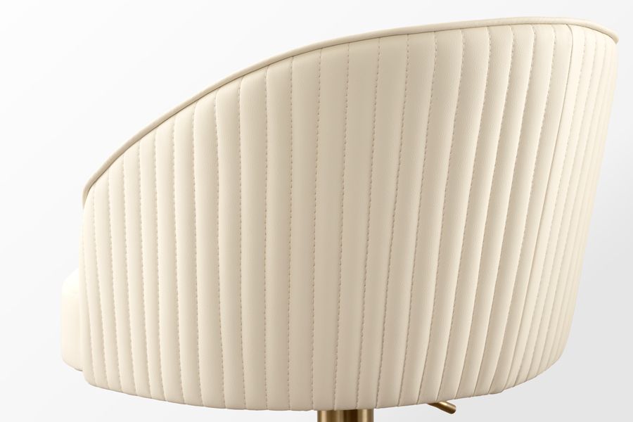 Ella Barkruk Crème Kunst Leer - Messing Onderstel-view4