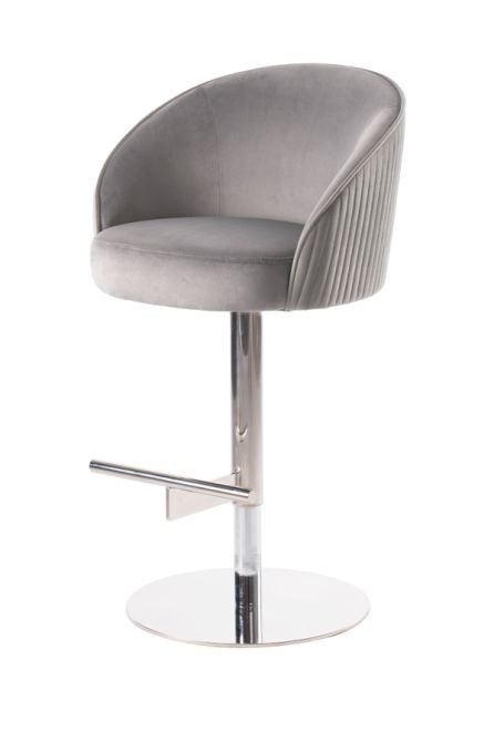 Ella Tabouret de bar, piétement argent - Gris colombe -view3