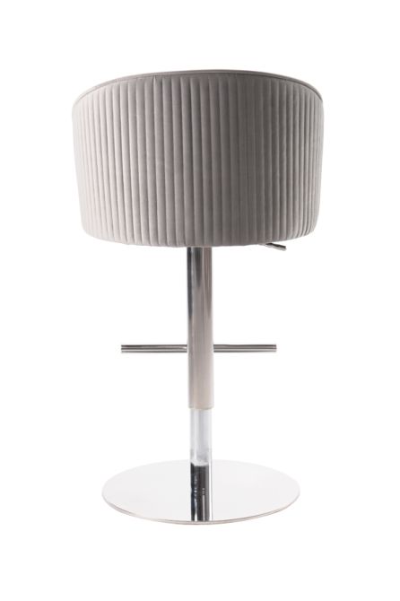 Ella Tabouret de bar, piétement argent - Gris colombe -view4