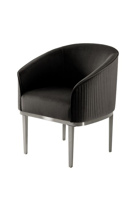 Ella Dining Chair - Black - Silver Base - Image #0