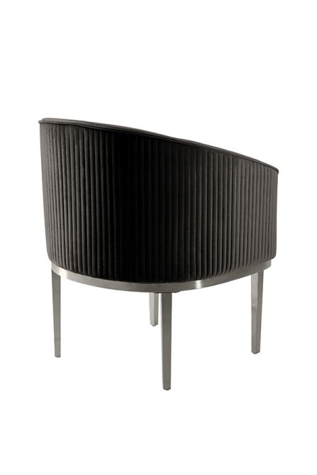 Ella Dining Chair - Black - Silver Base-view3