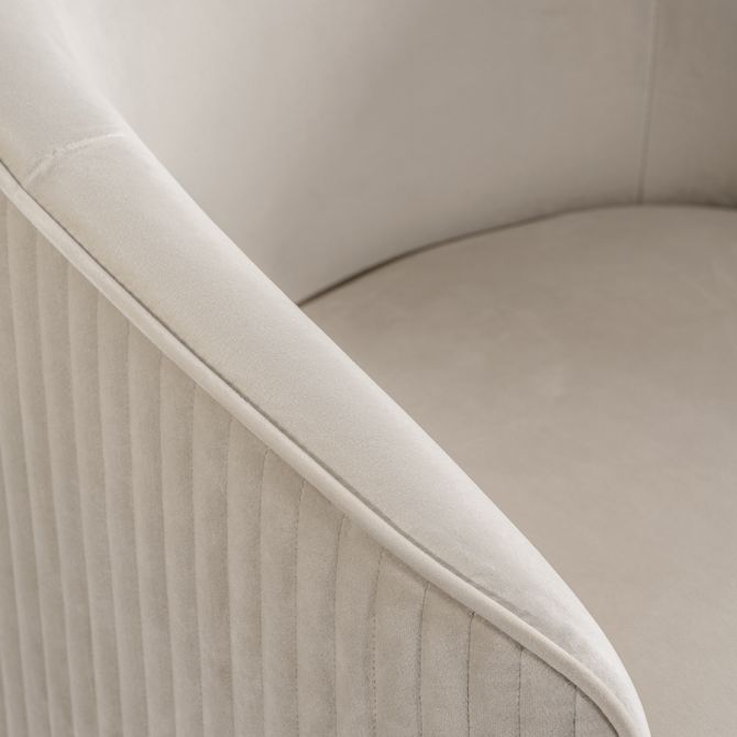 Ella Chaise de salle à manger, piétement laiton - Craie -view4