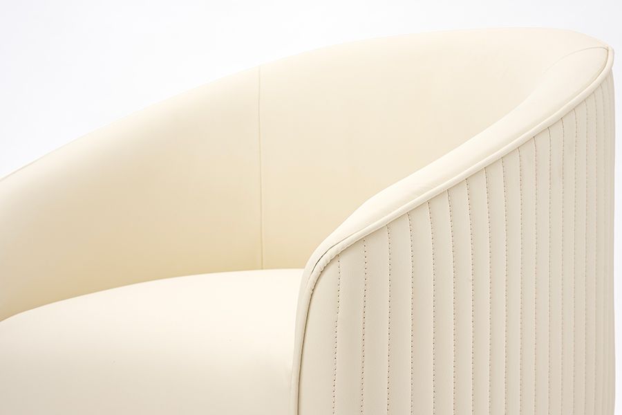 Ella Sedia da pranzo - Pelle Crema PU - Ottone-view4