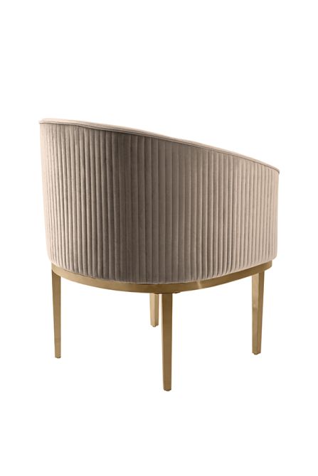 Ella Esszimmerstuhl - Taupe - Messing Basis-view3
