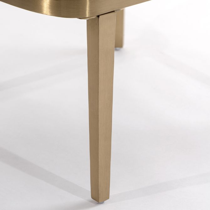 Ella Dining Chair - Taupe - Brass Base - Image #0