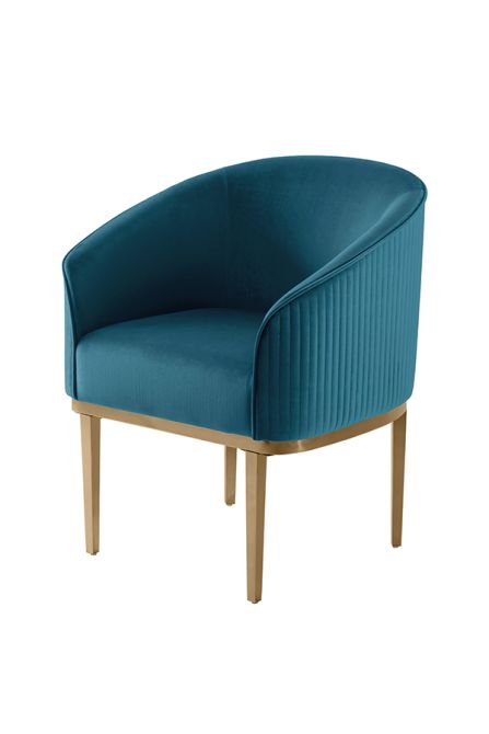  Ella Dining Chair - Peacock - Brass Base - Image #0