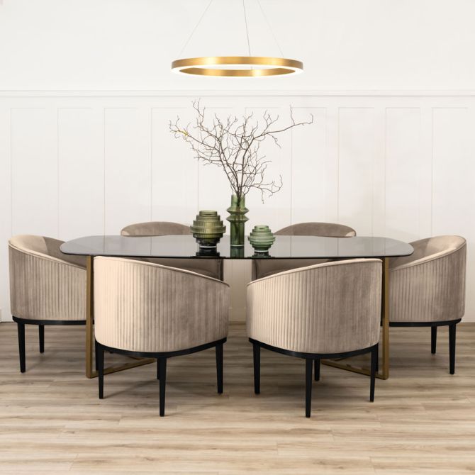 Ella Matstol - Taupe - Svarta Ben-view2