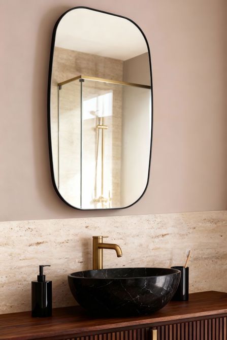 Emmerson Wall Mirror - Matt Black -view2
