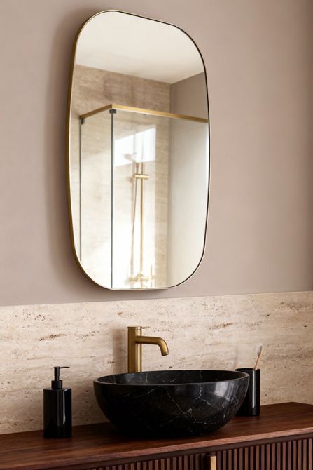 Emmerson Wall Mirror - Brushed Brass      -view2