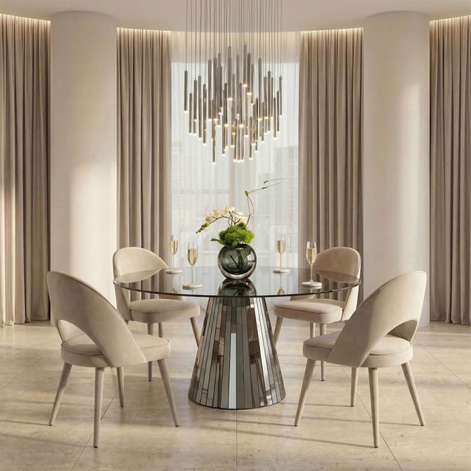 Emmeline Table à manger Miroir fumé-view2