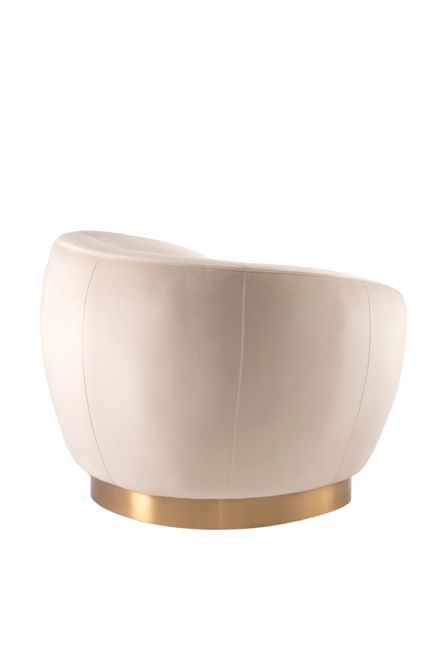 Equinox Armchair – Chalk – Brushed Brass Base  - Image #0
