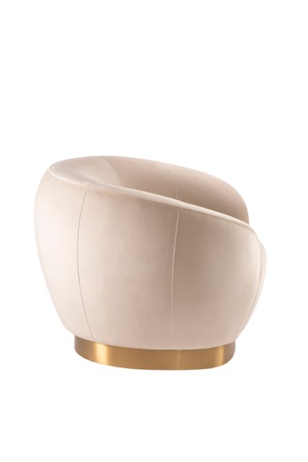 Equinox Armchair – Chalk – Brushed Brass Base  - Image #0
