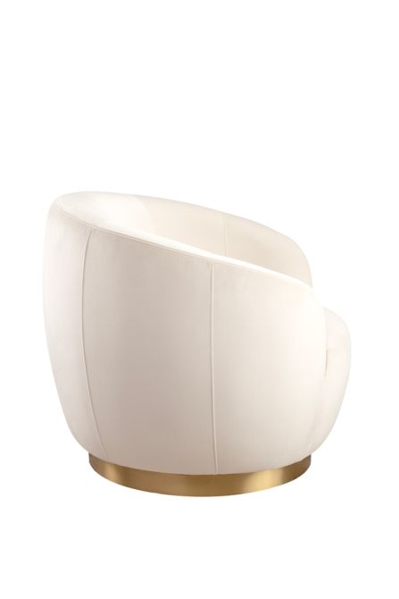 Equinox Poltroncina - Gesso - Ottone spazzolato-view4