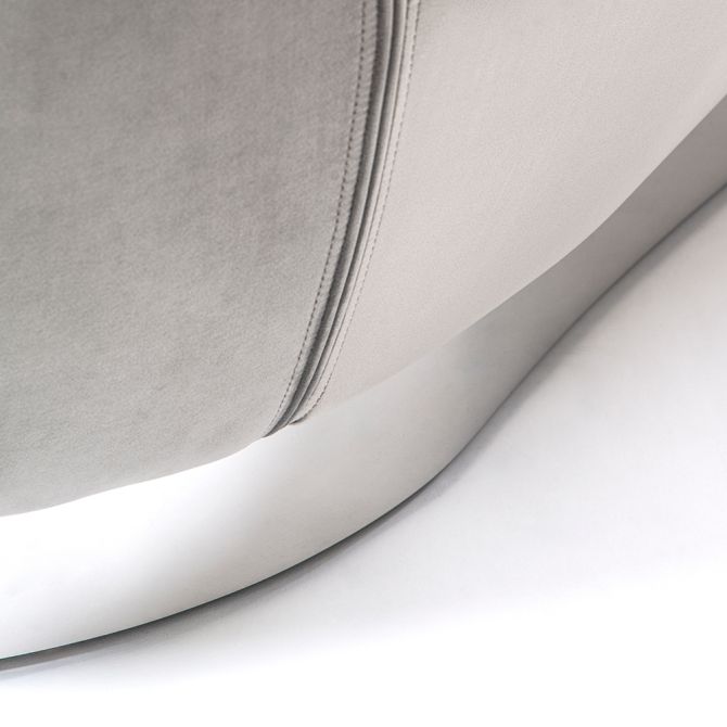 Equinox Six Seat Sofa – Dove Grey – Polished Chrome Base - Image #0