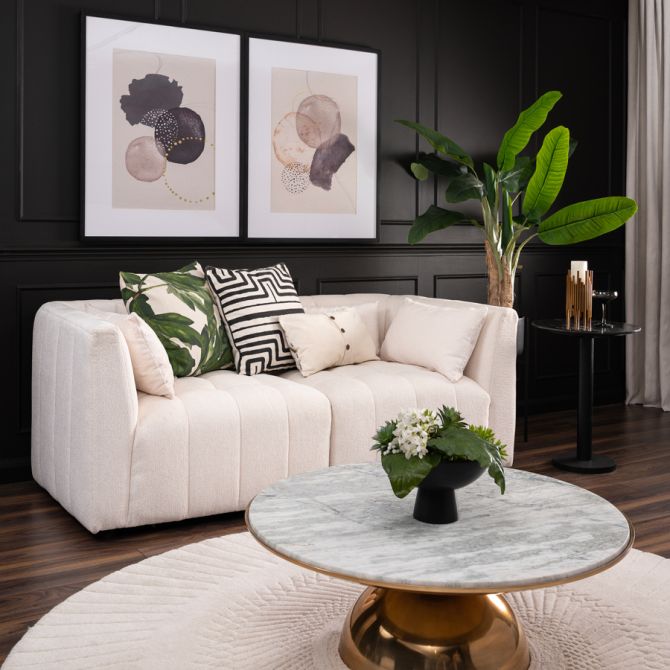 Essen Sofá de dos plazas - Marfil Chenilla-view3