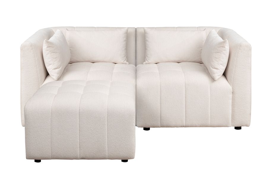 Essen Two Seat Corner Sofa Cream Chenille