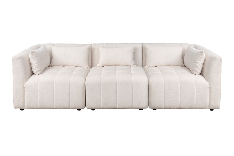 Essen Three Seat Sofa Cream Chenille