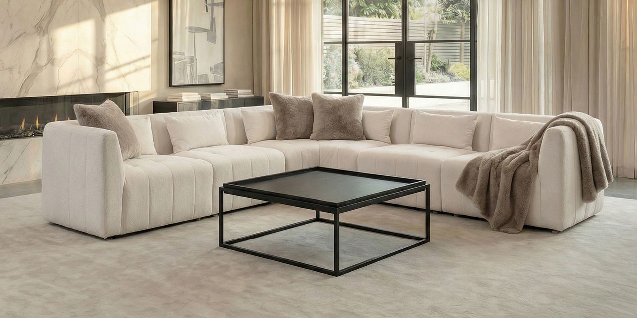 Essen Stor Hörnsoffa – Ivory Chenille-view2