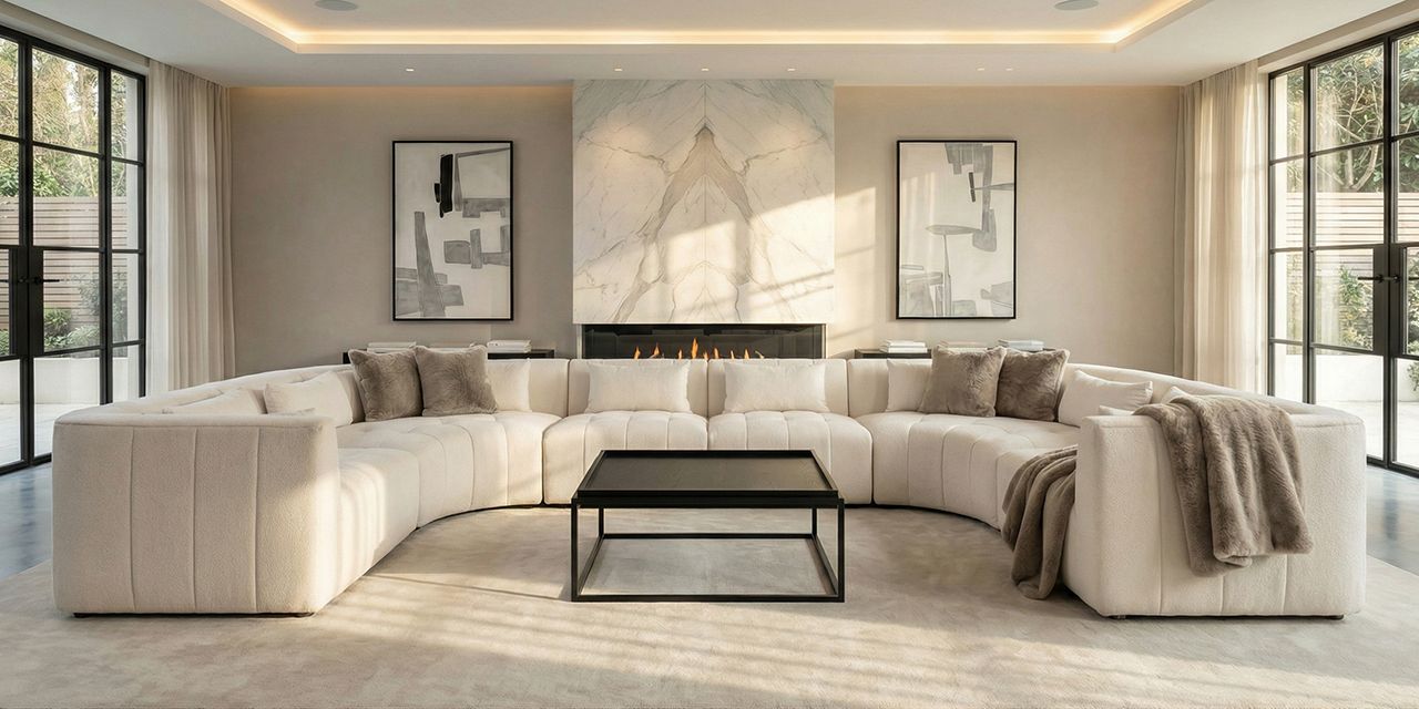 Essen Lounge Bank - Ivoor Chenille-view2