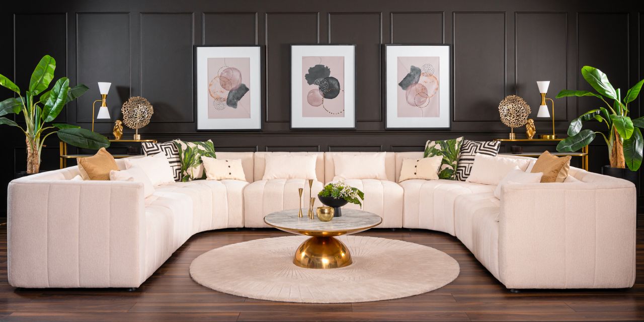 Essen Super Lounge Bank Ivoor Chenille-view2