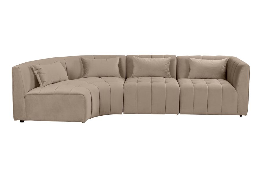 Essen Left Hand Curved Corner Sofa – Taupe - Image #0