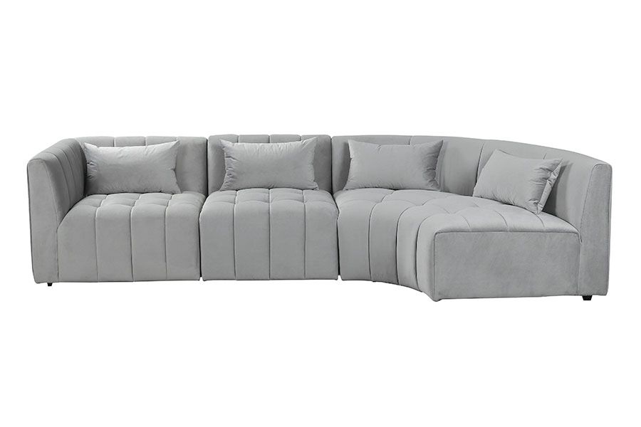Grey curved sales corner sofa