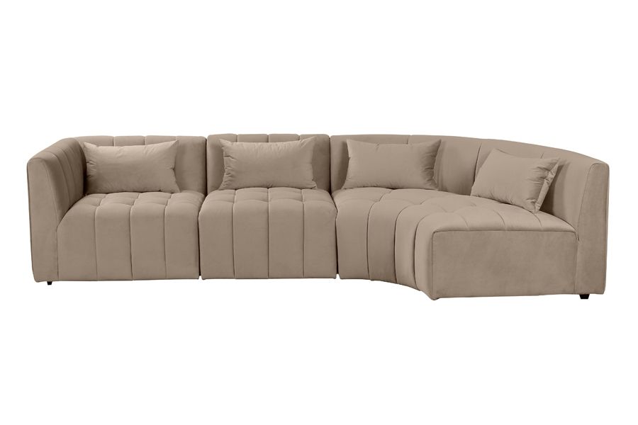 Essen Right Hand Curved Corner Sofa – Taupe - Image #0
