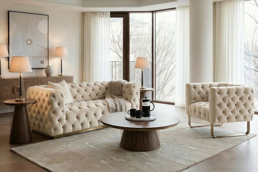 Frankfurt Two Seat Sofa - Chalk-view3