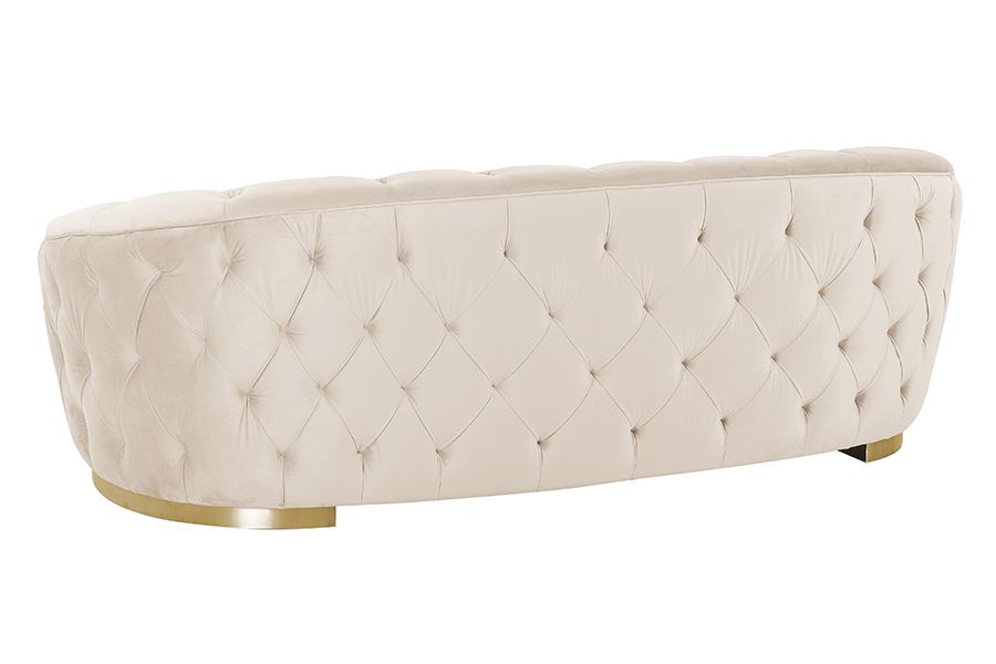 Fairfield Three Seat Sofa - Chalk - Brass base-view4