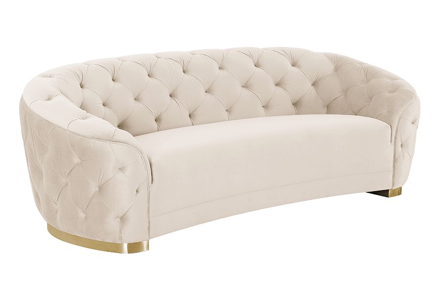 Fairfield Three Seat Sofa - Chalk - Brass base-view2