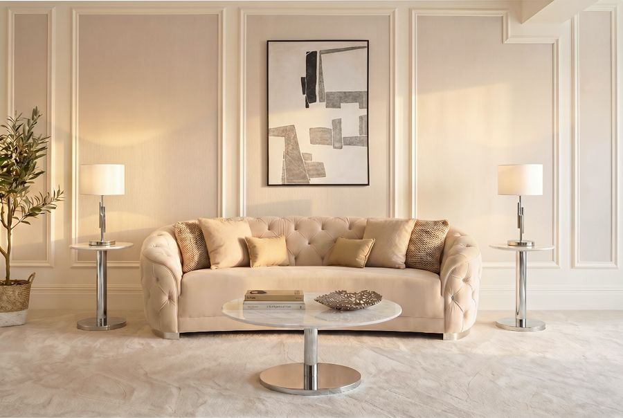 Fairfield 3-Sitzer Sofa – Kreideweiß – Basis Silber-view3