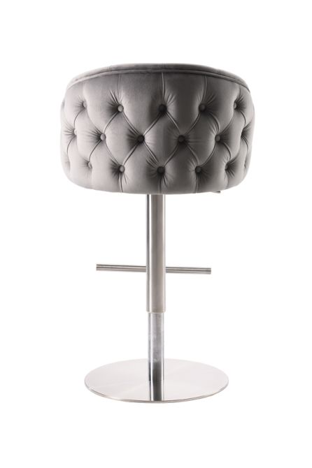 Frankfurt Bar Stool - Dove Grey - Silver base