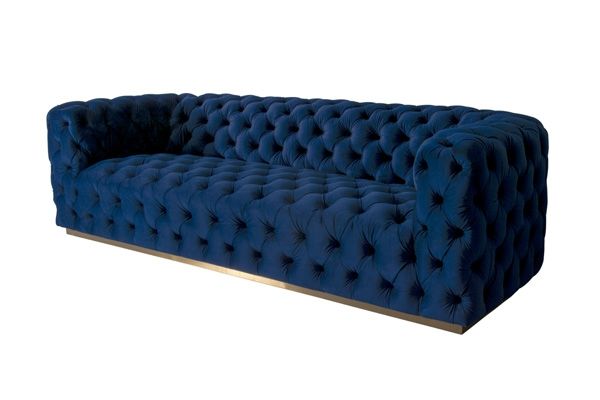 Frankfurt Three Seat Sofa - Navy Blue - Image #0