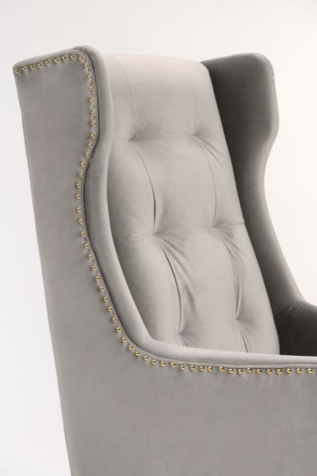 Grayson Lounge-Sessel Taubengrau - Messing-view4