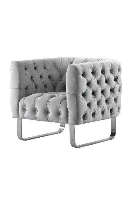 Grosvenor Armchair - Dove Grey - Brushed Silver - Image #0