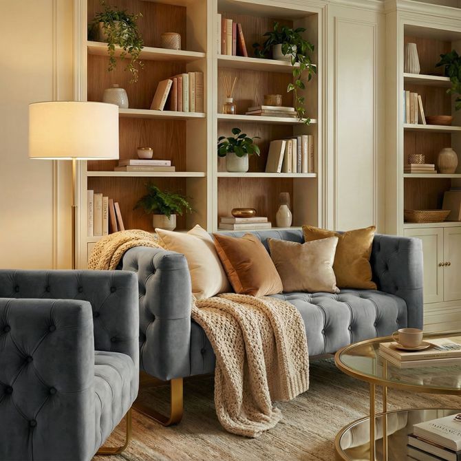 Grosvenor Sofá de dos plazas - Gris Paloma - Latón Cepillado-view3