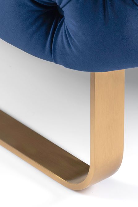 Grosvenor Canapé 2 places, piétement laiton brossé - Bleu marine-view7