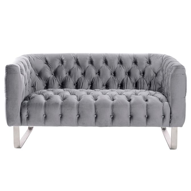 Grosvenor Two Seat Sofa - Dove Grey - Brushed Silver - Image #0