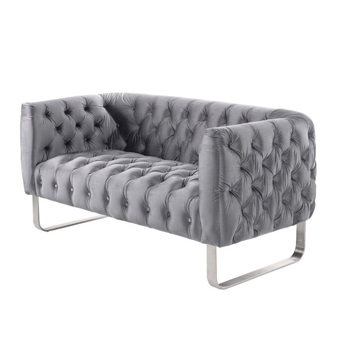 Grosvenor Two Seat Sofa - Dove Grey - Brushed Silver - Image #0