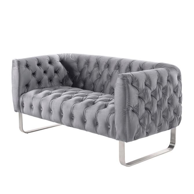 Grosvenor 2-Sitzer Sofa - Taubengrau - Silber-view2