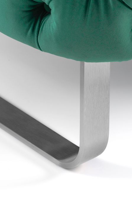 Grosvenor 2-Zitsbank Flessengroen - Onderstel in Geborsteld Zilver-view7