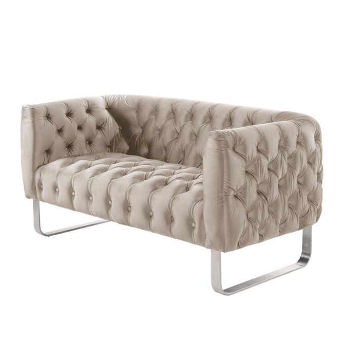Grosvenor 2-Sitzer Sofa - Taupe - Silber-view2