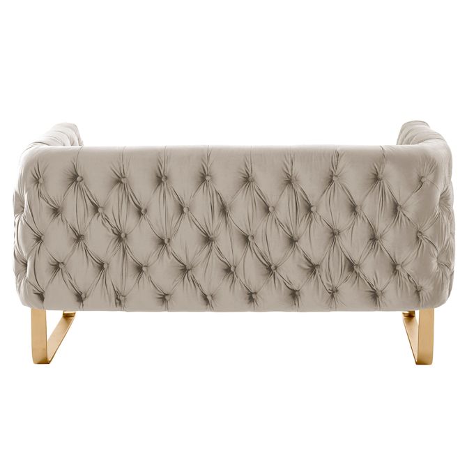 Grosvenor Two Seat Sofa - Taupe - Brushed Brass - Image #0