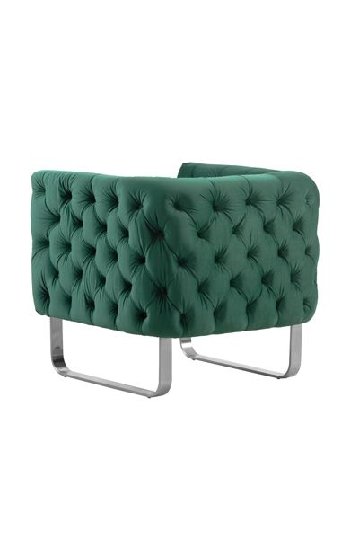 Grosvenor Fauteuil, piétement chrome brossé - Vert bouteille-view4